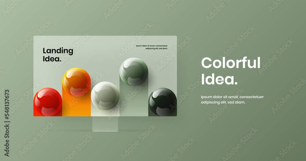 Aufkleber amazing computer display mockup landing page illustration. isolated banner vector design concept.