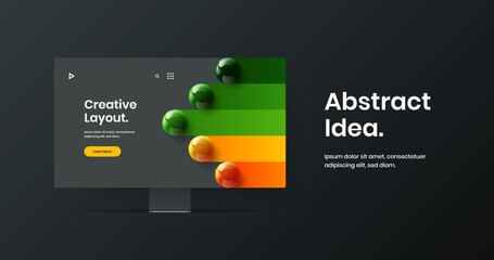 Colorful website design vector layout. Bright display mockup web banner concept.