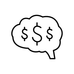 Idea money icon vector graphic illustration