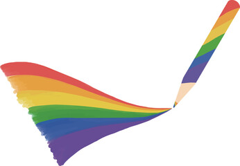 レインボーフラッグカラーの色鉛筆