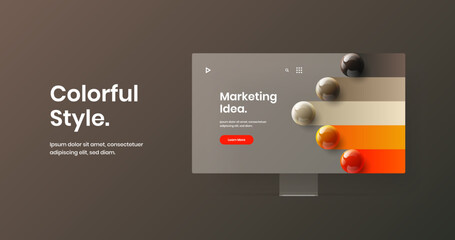 Vivid web banner vector design illustration. Isolated display mockup site screen layout.