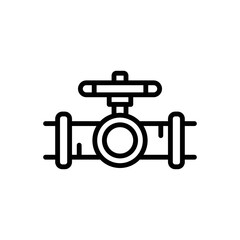 Black line icon for valve