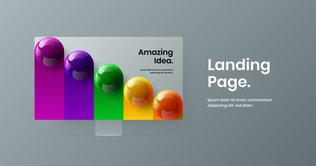 Premium desktop mockup landing page layout. Isolated site design vector concept.