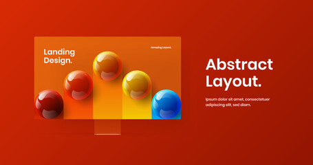 Creative web project vector design illustration. Amazing display mockup landing page concept.