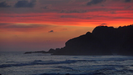 Obraz premium Sunset at the beach in Zipolite, Mexico