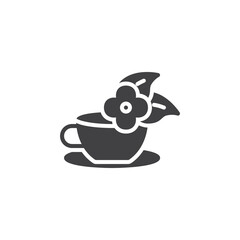 Fototapeta premium Jasmine flower tea vector icon