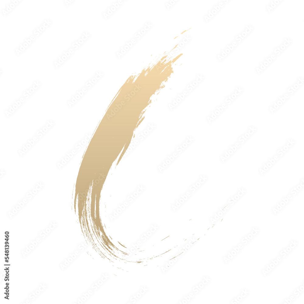 Poster Abstract brush stroke gold gradient isolated on transparent background for design element in concept luxury.