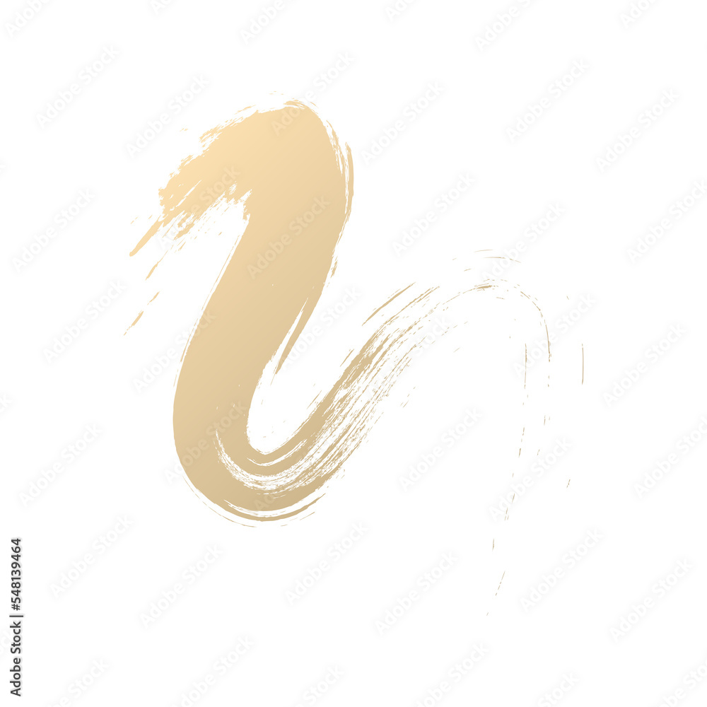Poster Abstract brush stroke gold gradient isolated on transparent background for design element in concept luxury.