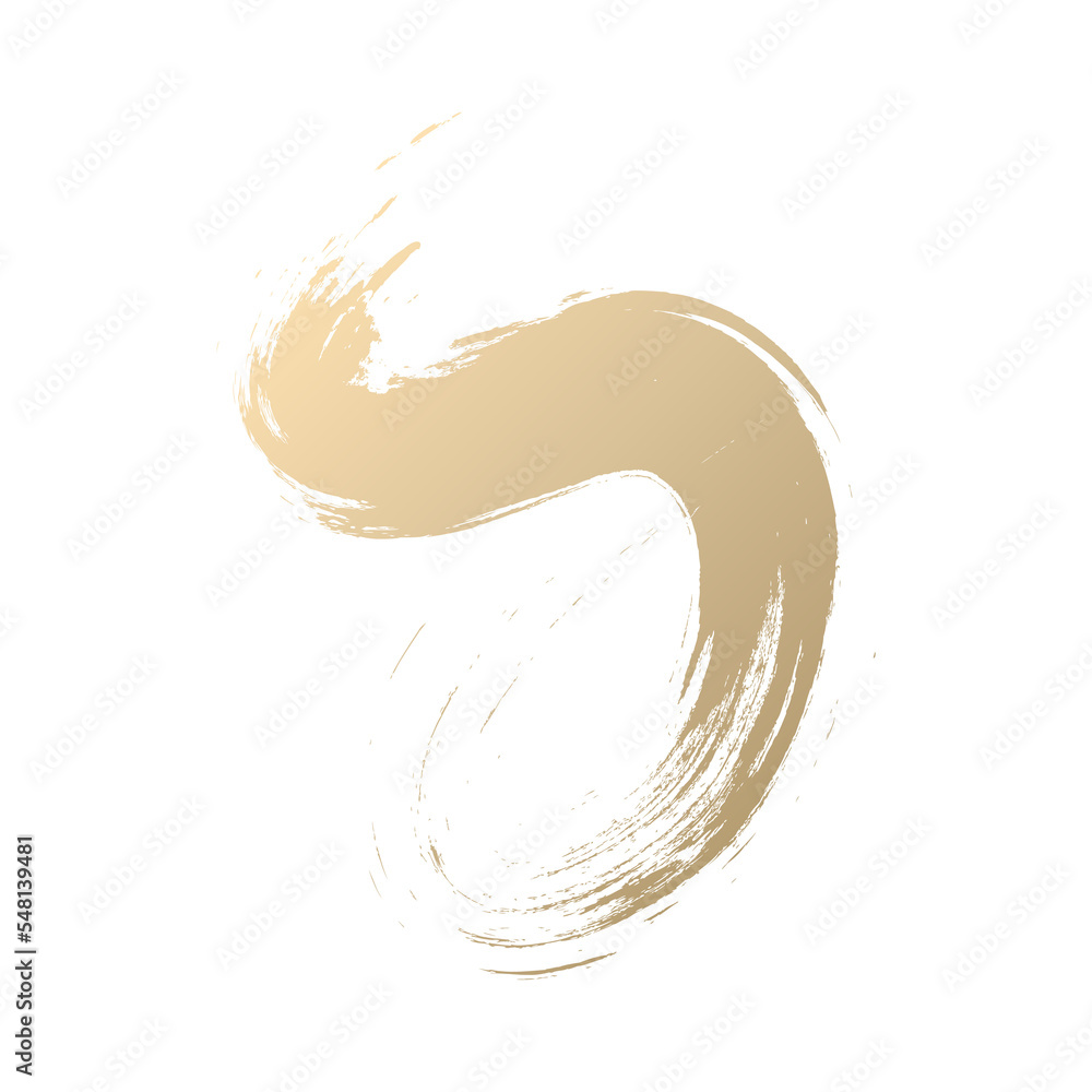 Poster Abstract brush stroke gold gradient isolated on transparent background for design element in concept luxury.