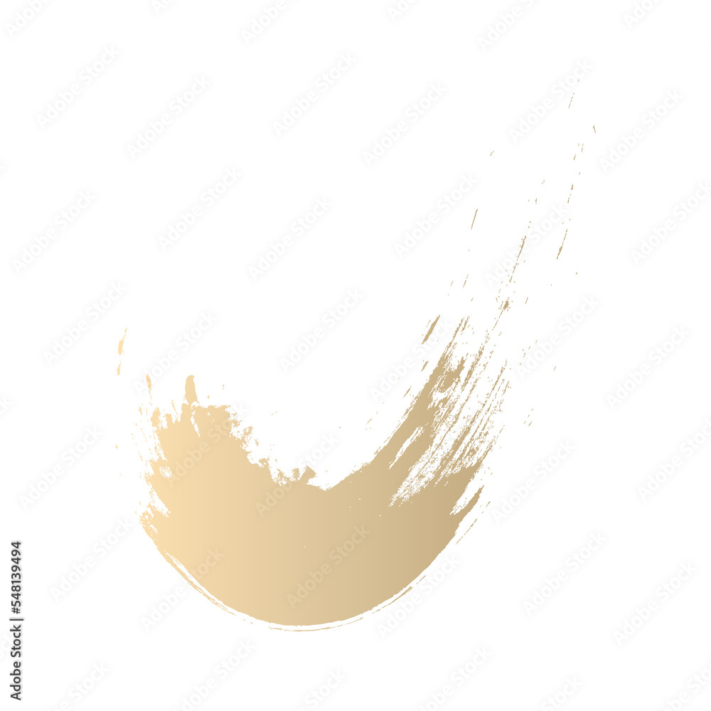 Poster Abstract brush stroke gold gradient isolated on transparent background for design element in concept luxury.