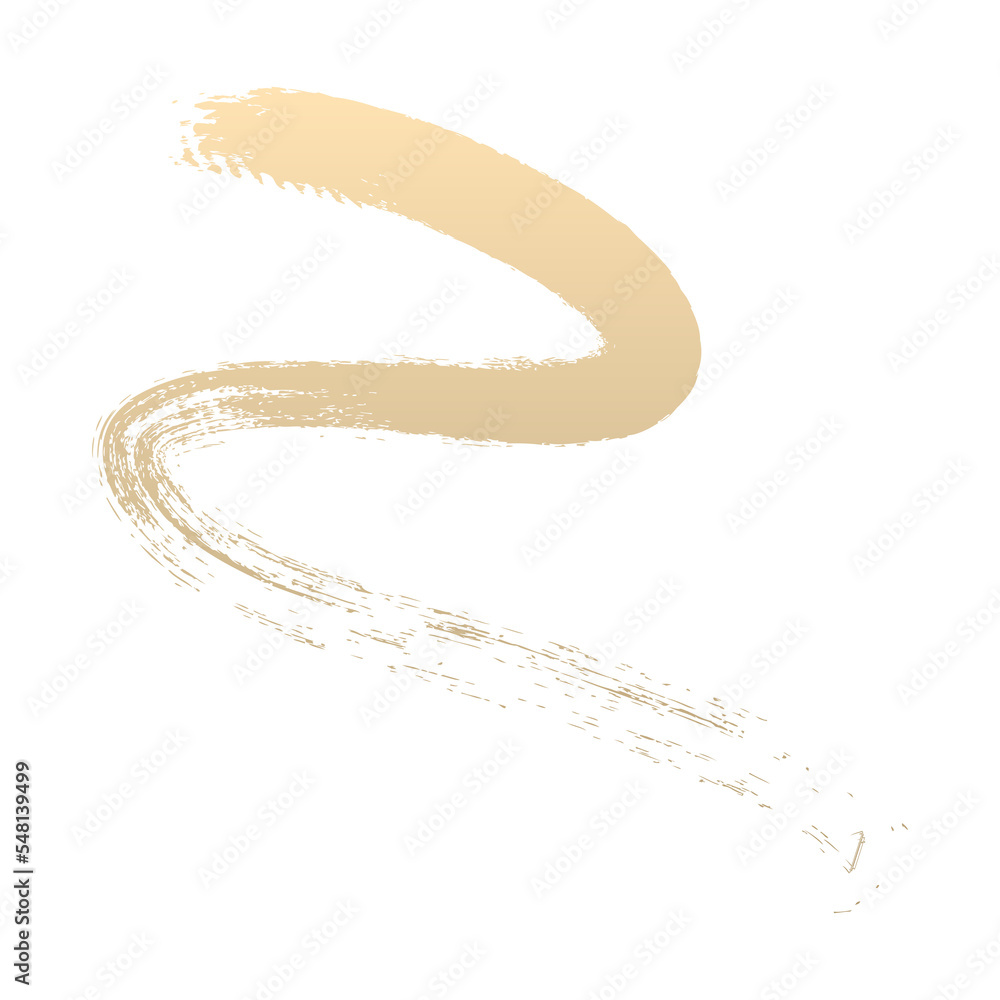 Poster Abstract brush stroke gold gradient isolated on transparent background for design element in concept luxury.