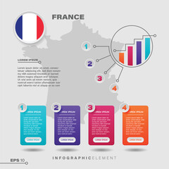 France Chart Infographic Element