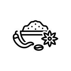 Black line icon for spice