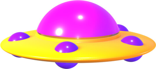 UFO 3D icon illustration.