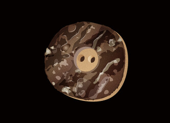 Obraz premium rustikaler Knopf in Hirschhorn Optik