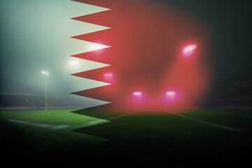 Football stadium and Quatar flag