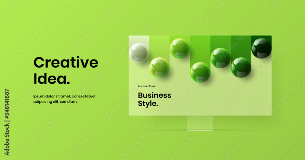 Aufkleber unique web project design vector template. premium display mockup presentation illustration.