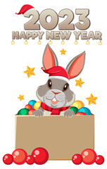 Happy New Year 2023 with cute rabbit
