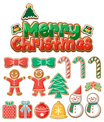 Merry Christmas banner with Christmas ornaments