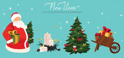 Winter Season Holidays, Corporate Party Event Celebration Landing Page Template. Tiny Characters Celebrate New Year at Huge 2023 