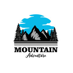Fototapeta na wymiar Mountain camp vector logo, outdoor adventure premium logo vector design