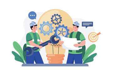 Mechanical Engineer Illustration concept on white background