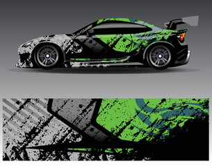 Car wrap design vector. Graphic abstract stripe racing background kit designs for wrap vehicle  race car  rally  adventure and livery