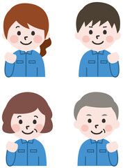頑張る笑顔の作業員セット