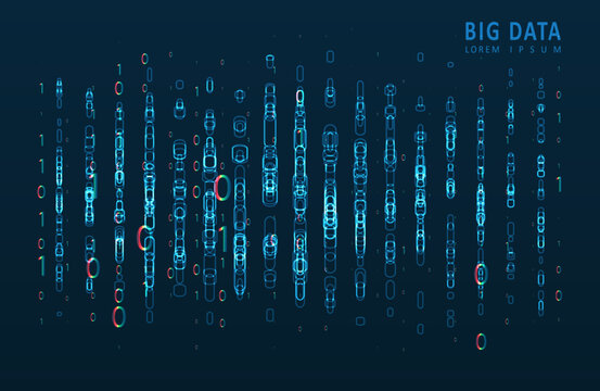 Stream of encoded data. Abstract digital code visualization