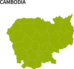 カンボジア/CAMBODIAの地域区分イラスト