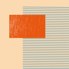 flat geometric illustration orange square on paper