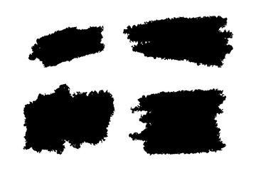 Black Distress Brushes. Grunge Texture. Splash Banner. vector illustration.