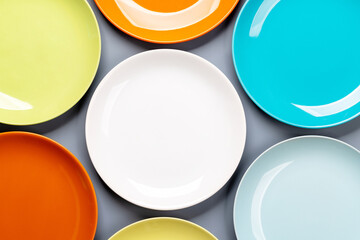 Different clean colorful plates