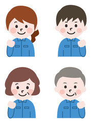 頑張る笑顔の作業員セット