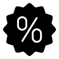 Glyph discount icon on white background