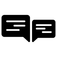 Glyph double chat message icon on white background