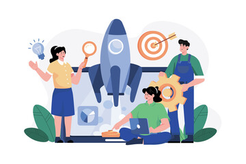 Business Team Working On Business Startup Launch