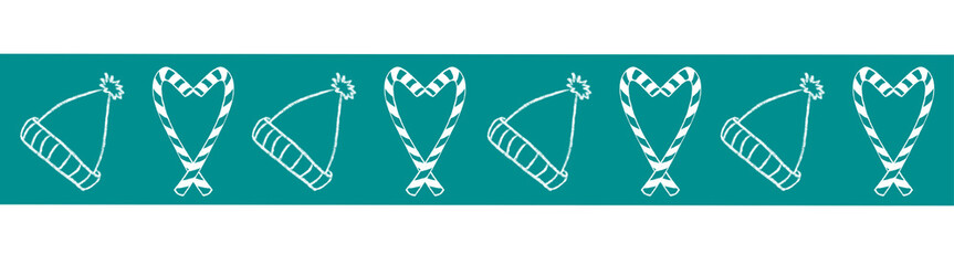 Weihnachtsmütze mit Herz aus Zuckerstangen Washi tape 