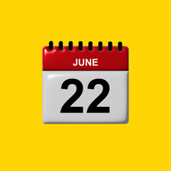 june 3d calendar vector design. june calendar design template. 3d calendar design vector illustration