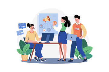 Business Team Working On The Marketing Campaign