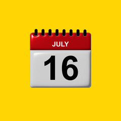 july 3d calendar vector design. july calendar design template. 3d calendar design vector illustration