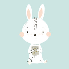 Christmas rabbit with rabbit
