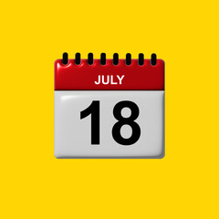 july 3d calendar vector design. july calendar design template. 3d calendar design vector illustration