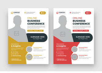 Annual Conference Flyer Layout, Live Virtual Streaming Conference Event