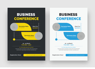 Online Business Conference Flyer Layout, Professional Conference Flyer