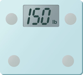 Digital weight scale 150lb vector illustration