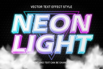 neon light typography lettering 3d editable text effect font style template background design