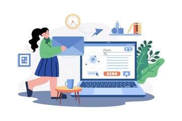 Marketing Employee Sending Marketing Mail From Home