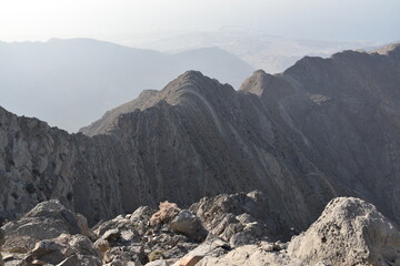 Obraz premium mountain, ras al-chajma, uae, asia, persian peninsula, united arab emirates, experience, primal, survival, 