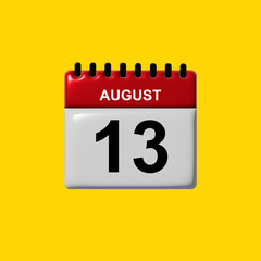 august 3d calendar vector design. august calendar design template. 3d calendar design vector illustration